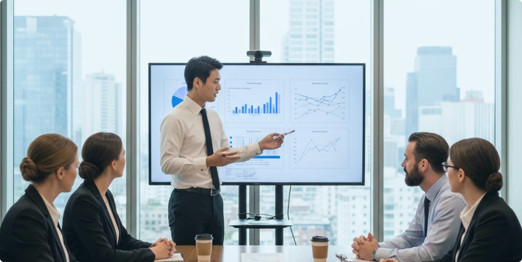 プレゼンをする人